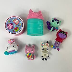 Gabbys Dollhouse Lot Figurines Kitty Cat 7pcs Cartoon Cupcake Cake Toppers Toys